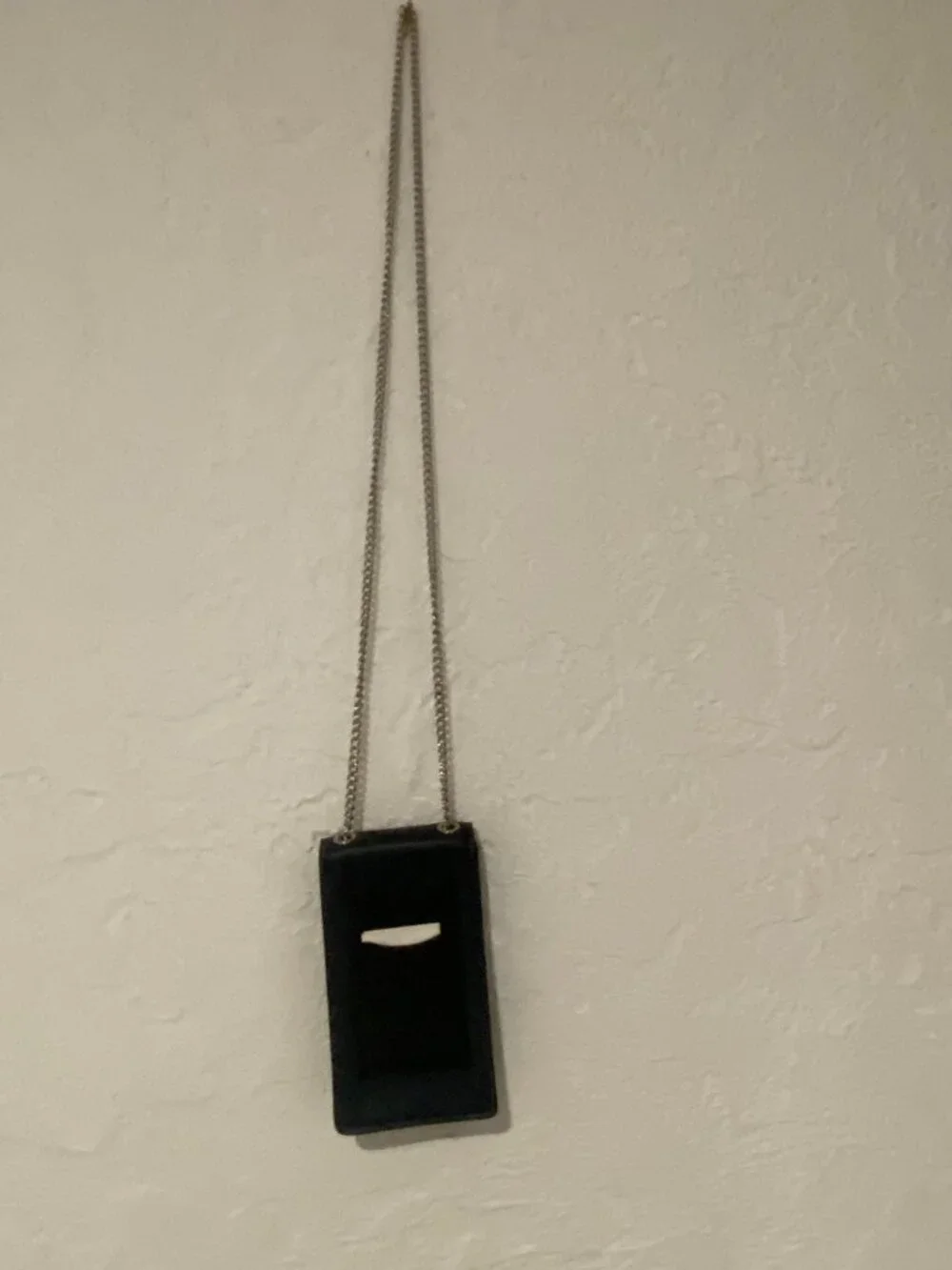 COACH Signature Denim Phone Crossbody Pouch Chain Strap Black
